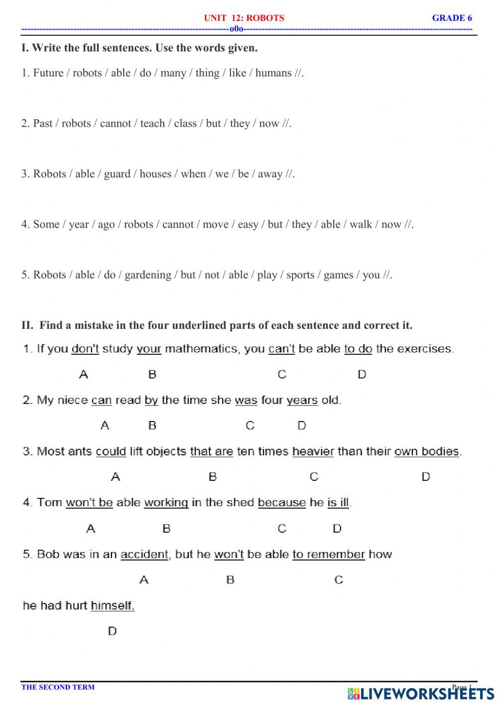 Practice test - UNIT 12 - PART 2