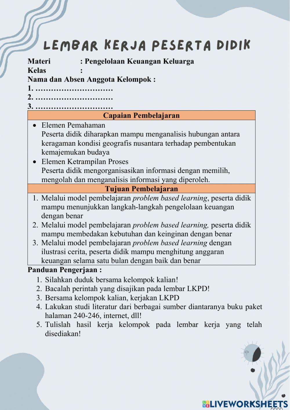 Pengelolaan Keuangan Keluarga