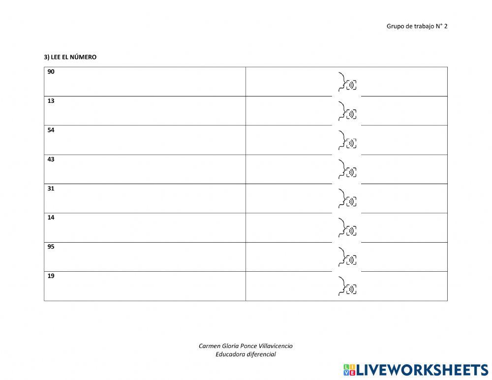 Lectura y escritura de números