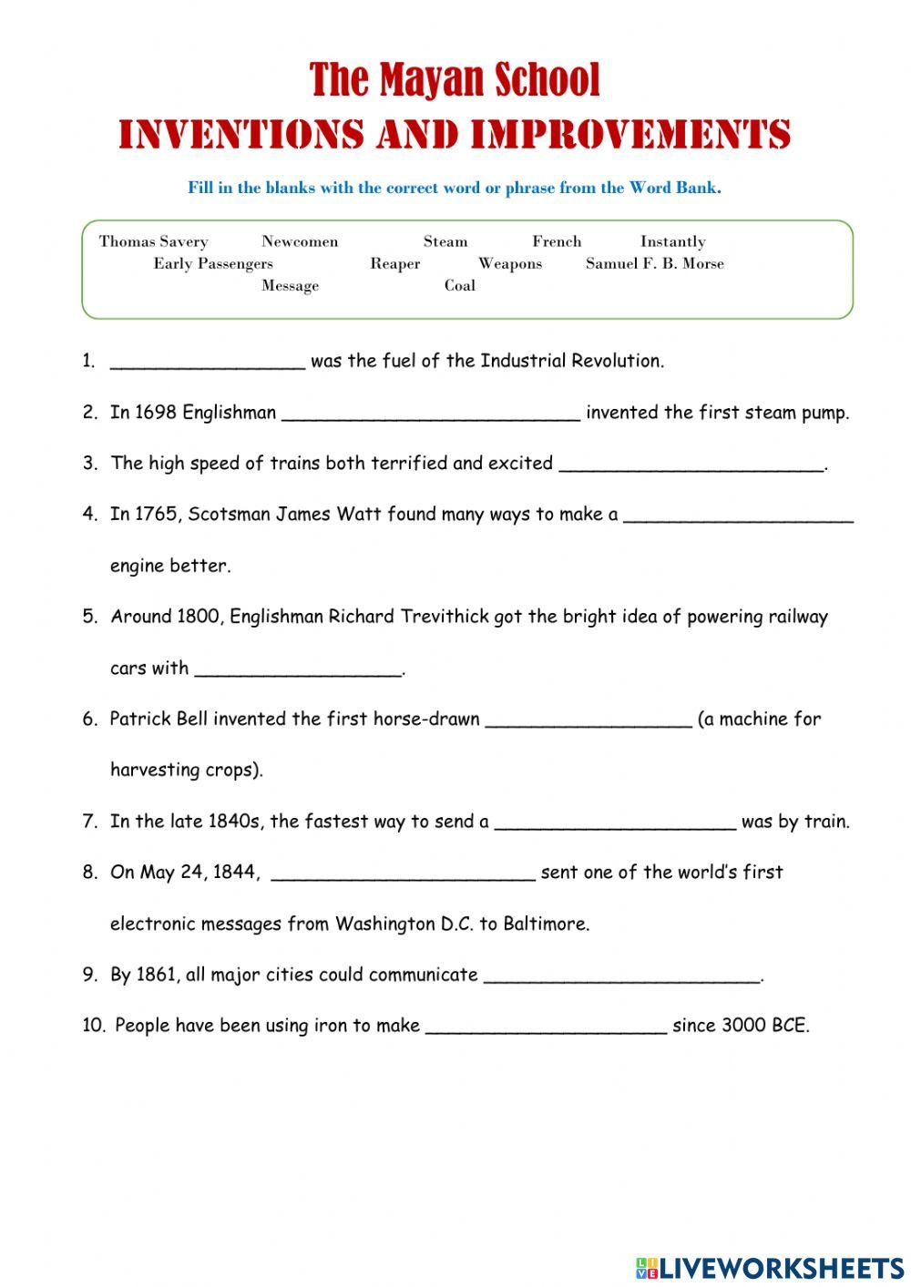 Inventions and Improvements