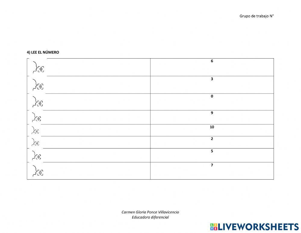 Lectura y escritura de números