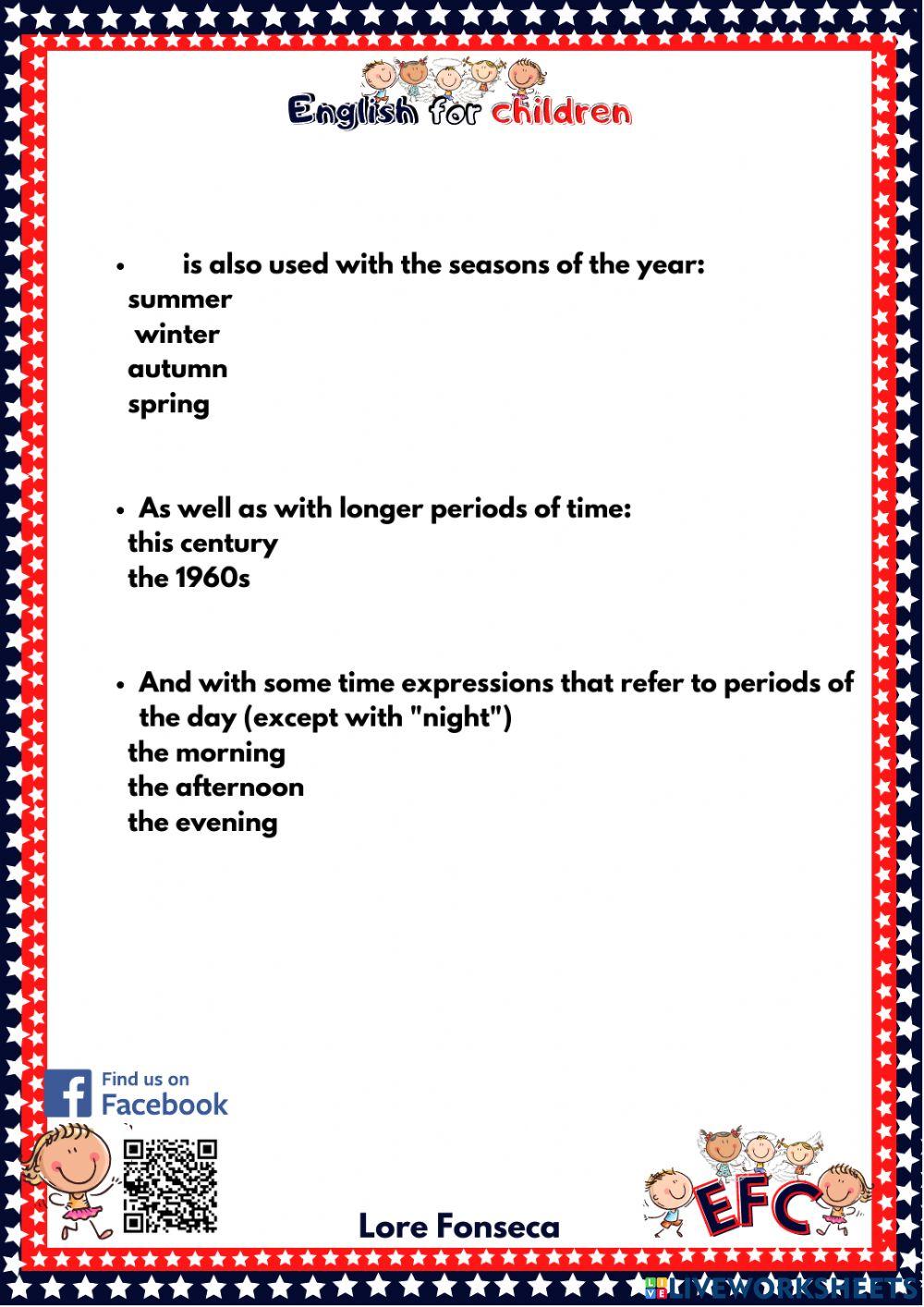 Prepositions of time in on at efc lore fonseca