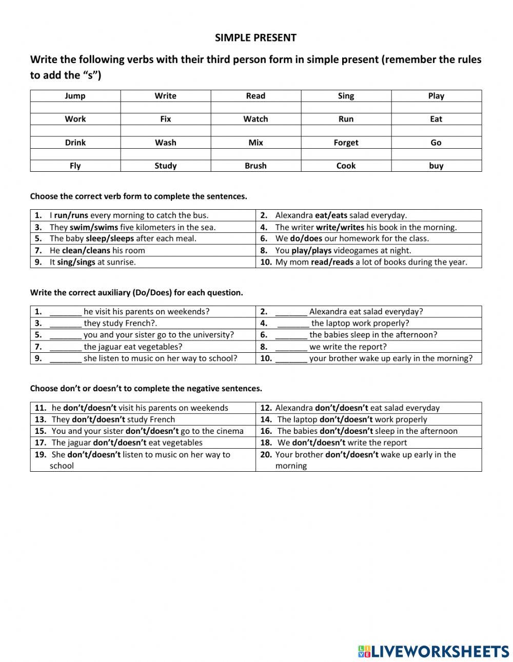 Simple Present Grammar