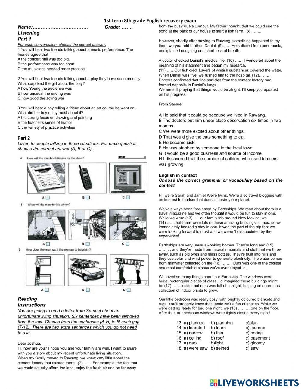 1st term Recovery Exam
