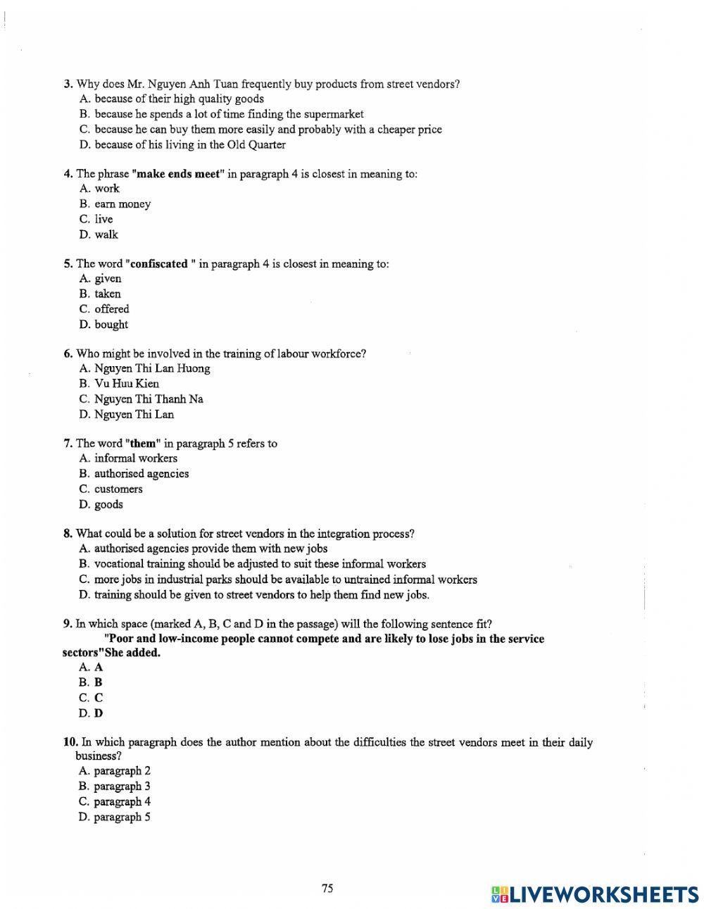 VSTEP READING CODE 8