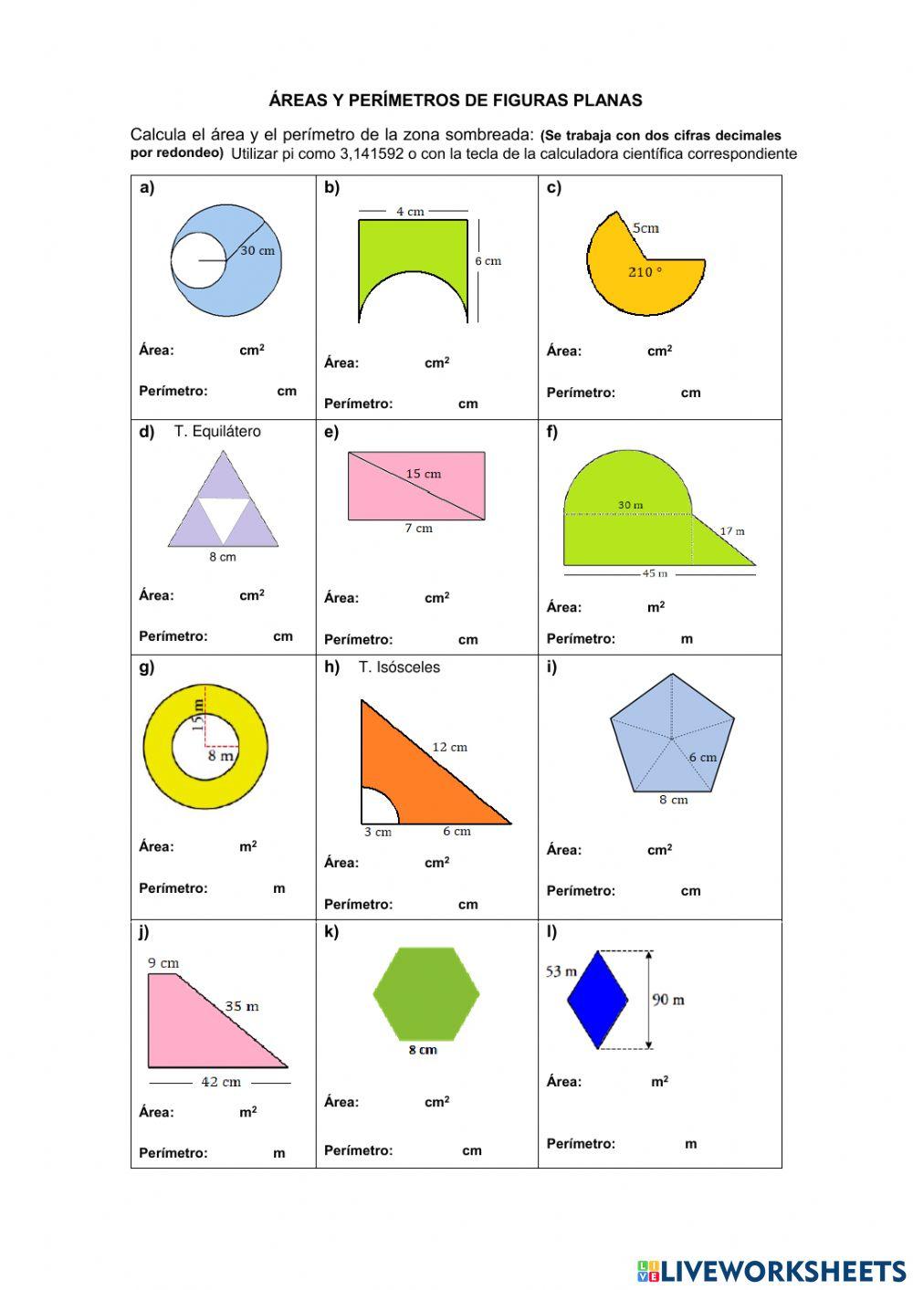 Áreas y perímetros de figuras compuestas