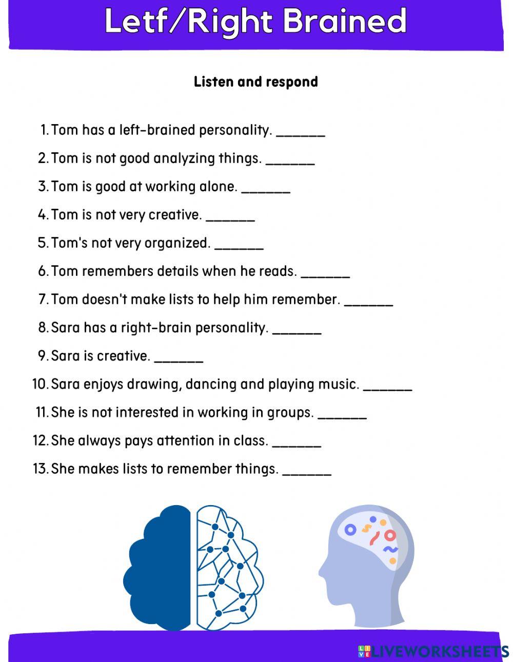 Left brained or Right brained? - Big English 5 Unit 1 Listening
