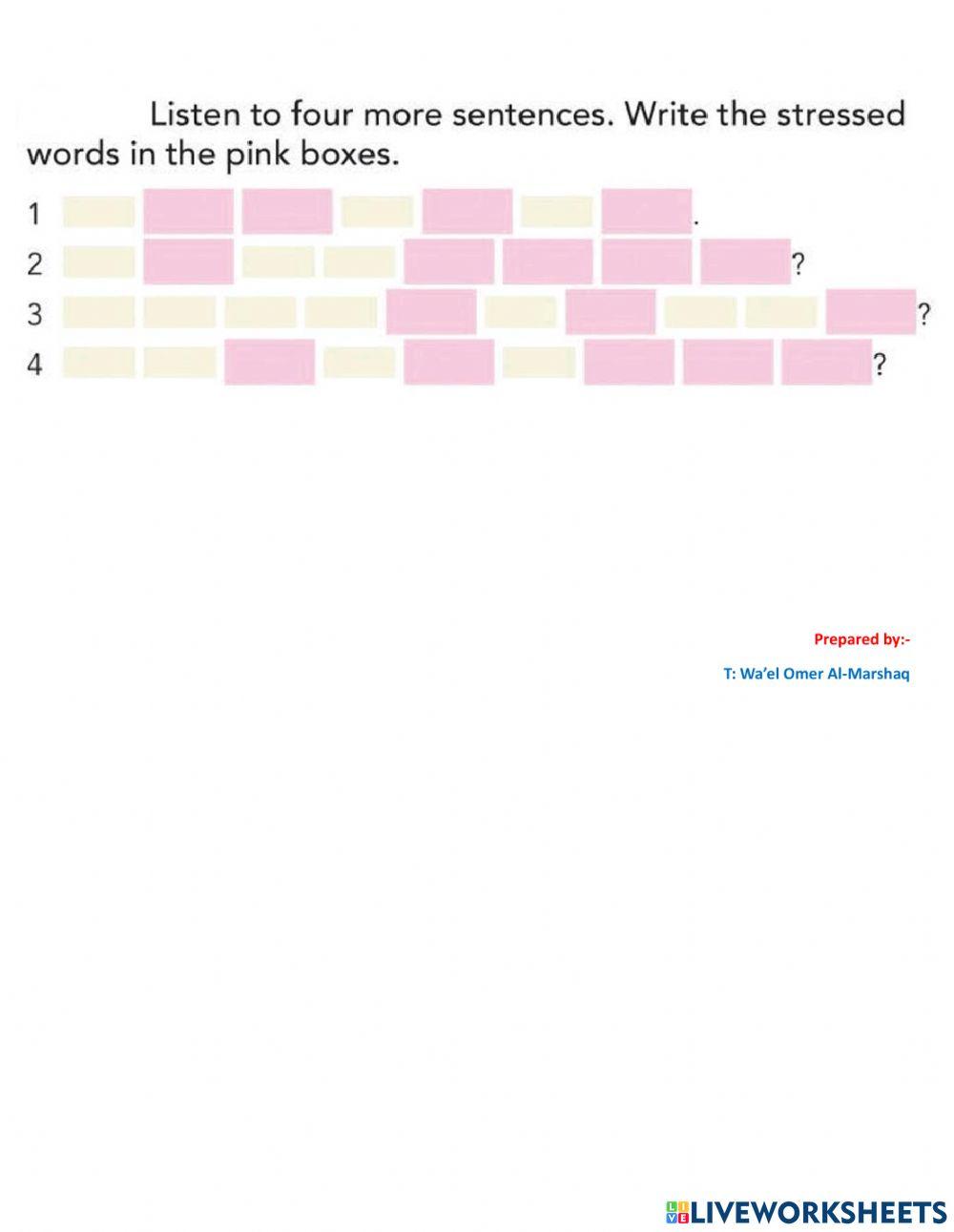 Listen And Fill In The Blanks