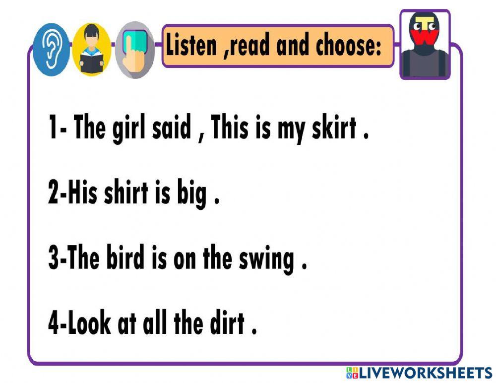 Listen ,read and choose the tricky words