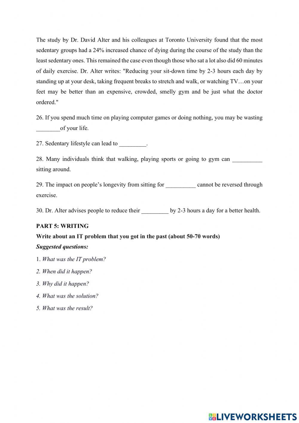 REVISION FOR FINAL TEST 4 - IT2