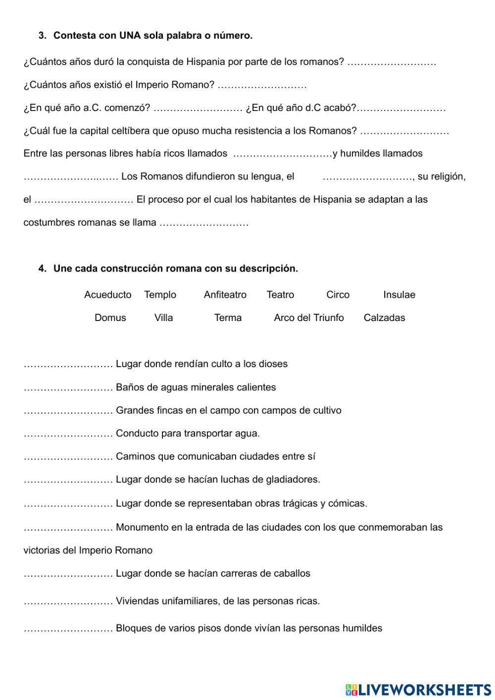 Edad Antigua - Roma - Examen