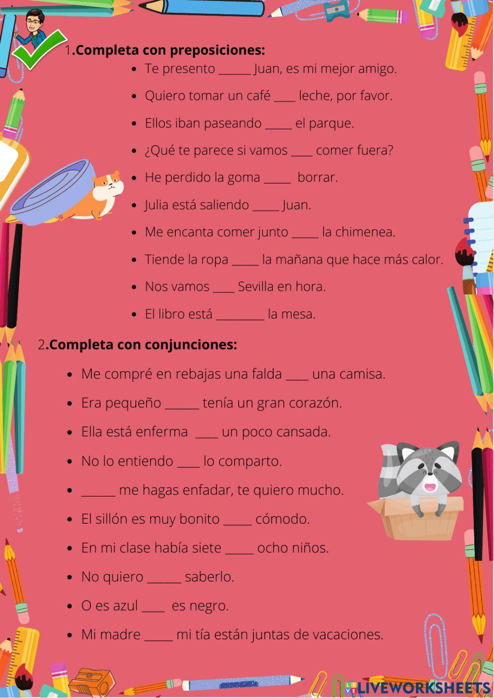 Enlaces preposiciones, conjunciones e interjecciones