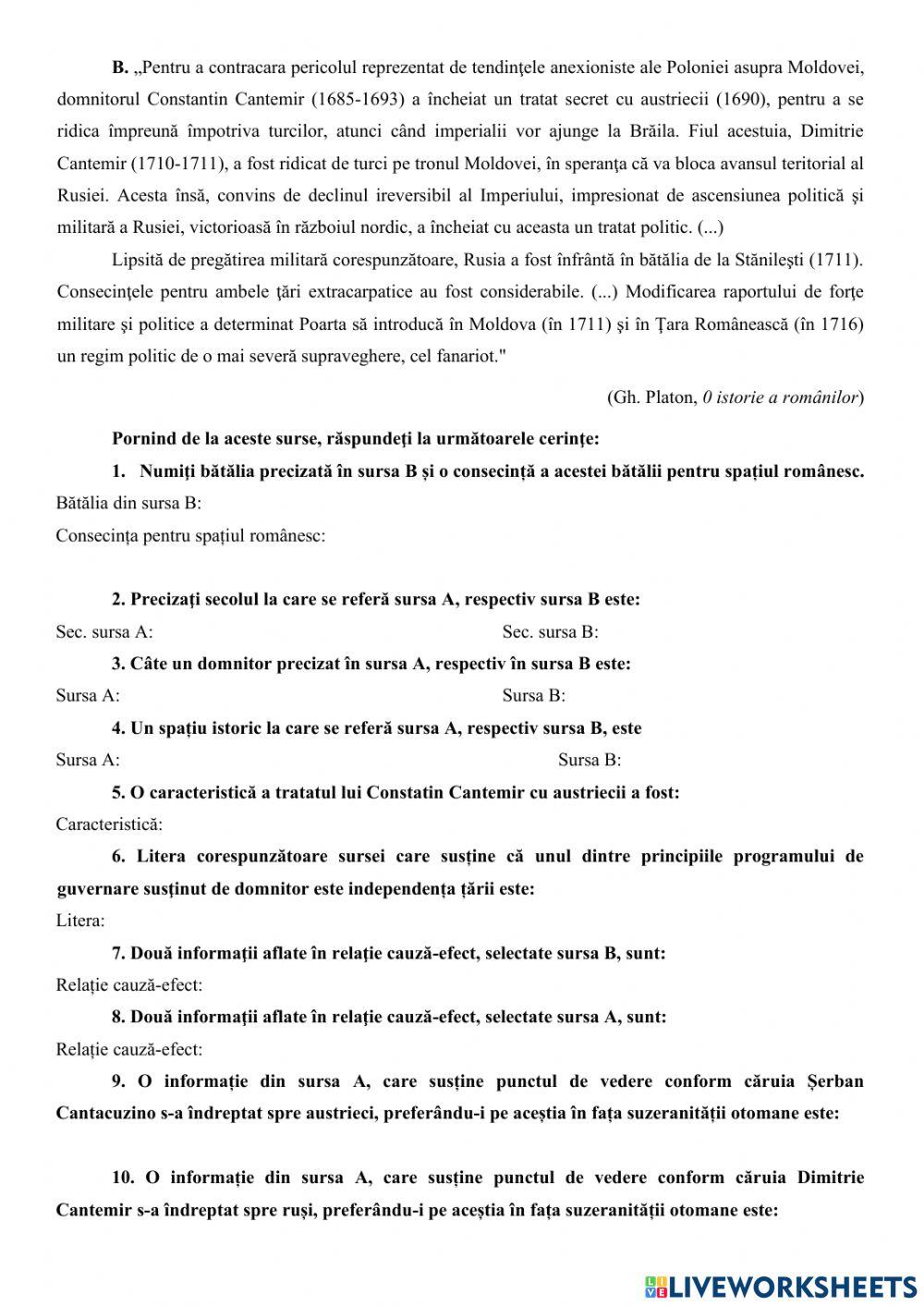 Spatiul românesc între diplomație și conflict-recapitulare