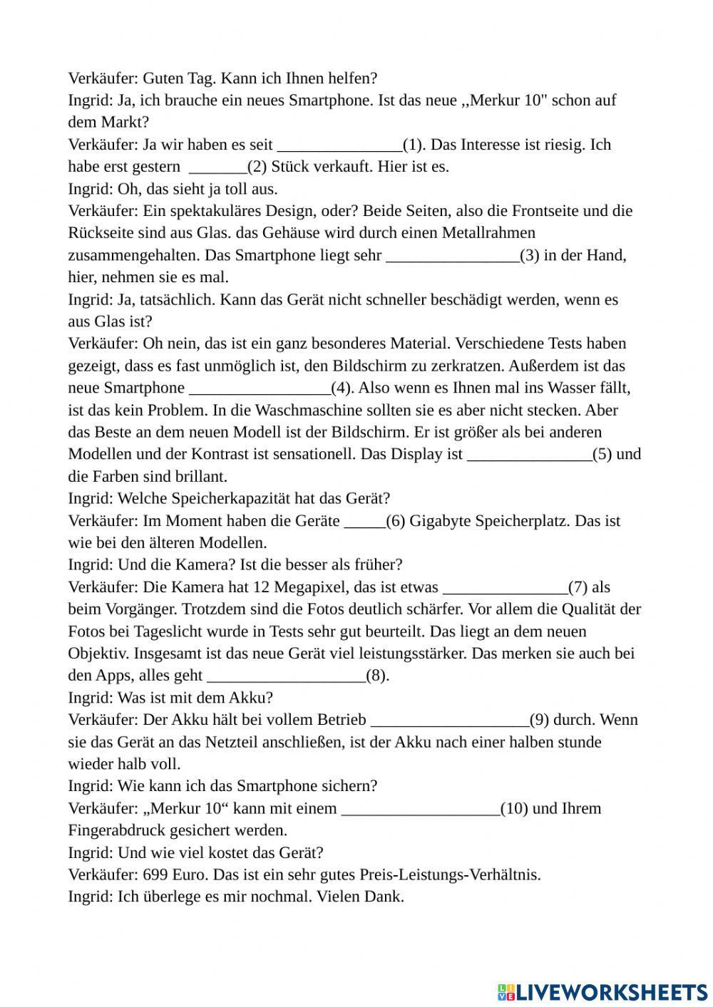 B1 PV Lek10-1 Lückentext