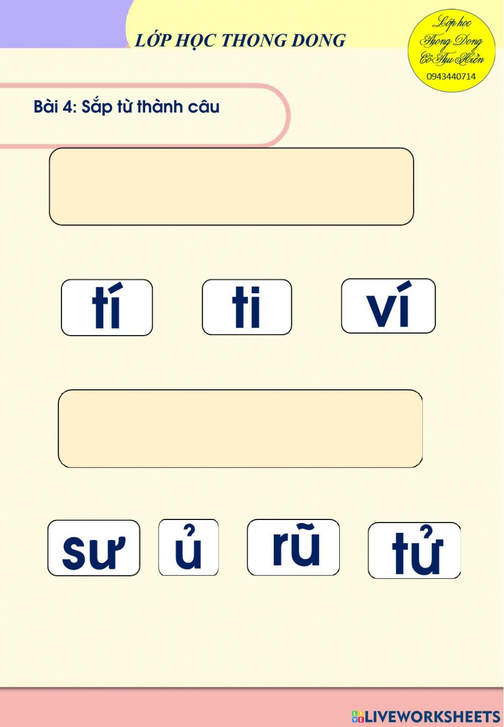 Ôn ghép vần s, tr, r, v