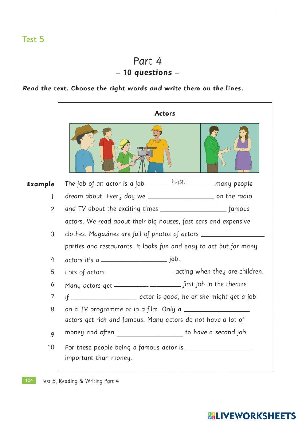 Flyers Plus test 5 R&W p1-4