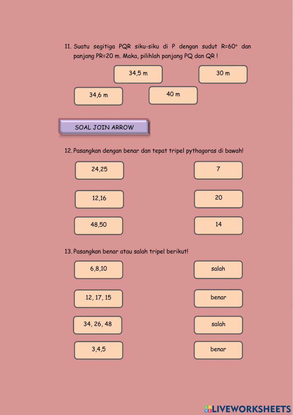 Belajar Teorema Pythagoras