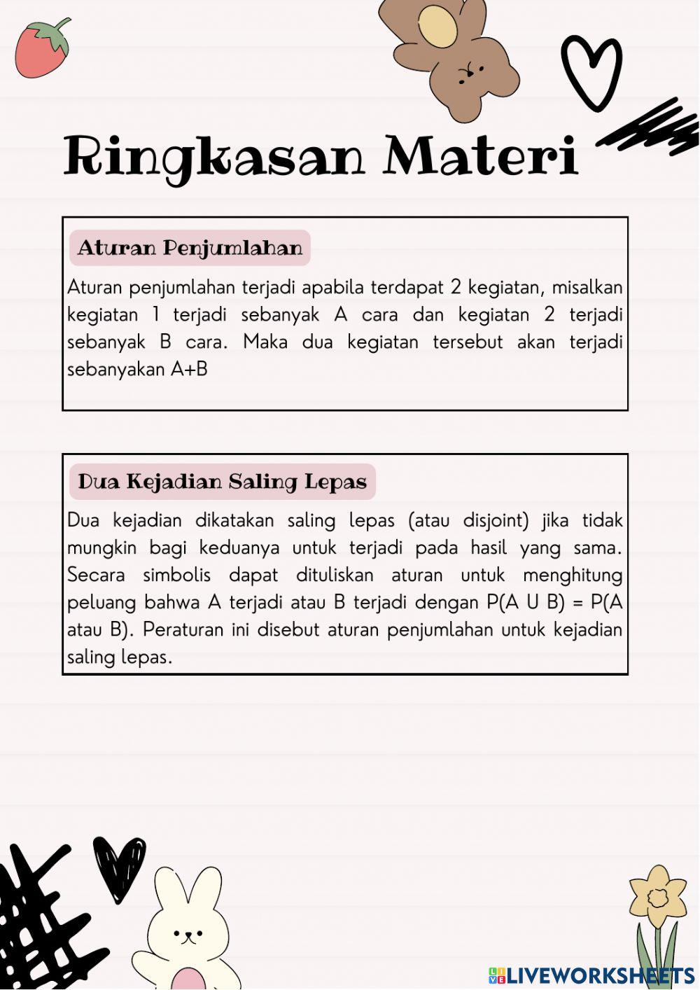 Peluang Dua Kejadian Saling Lepas