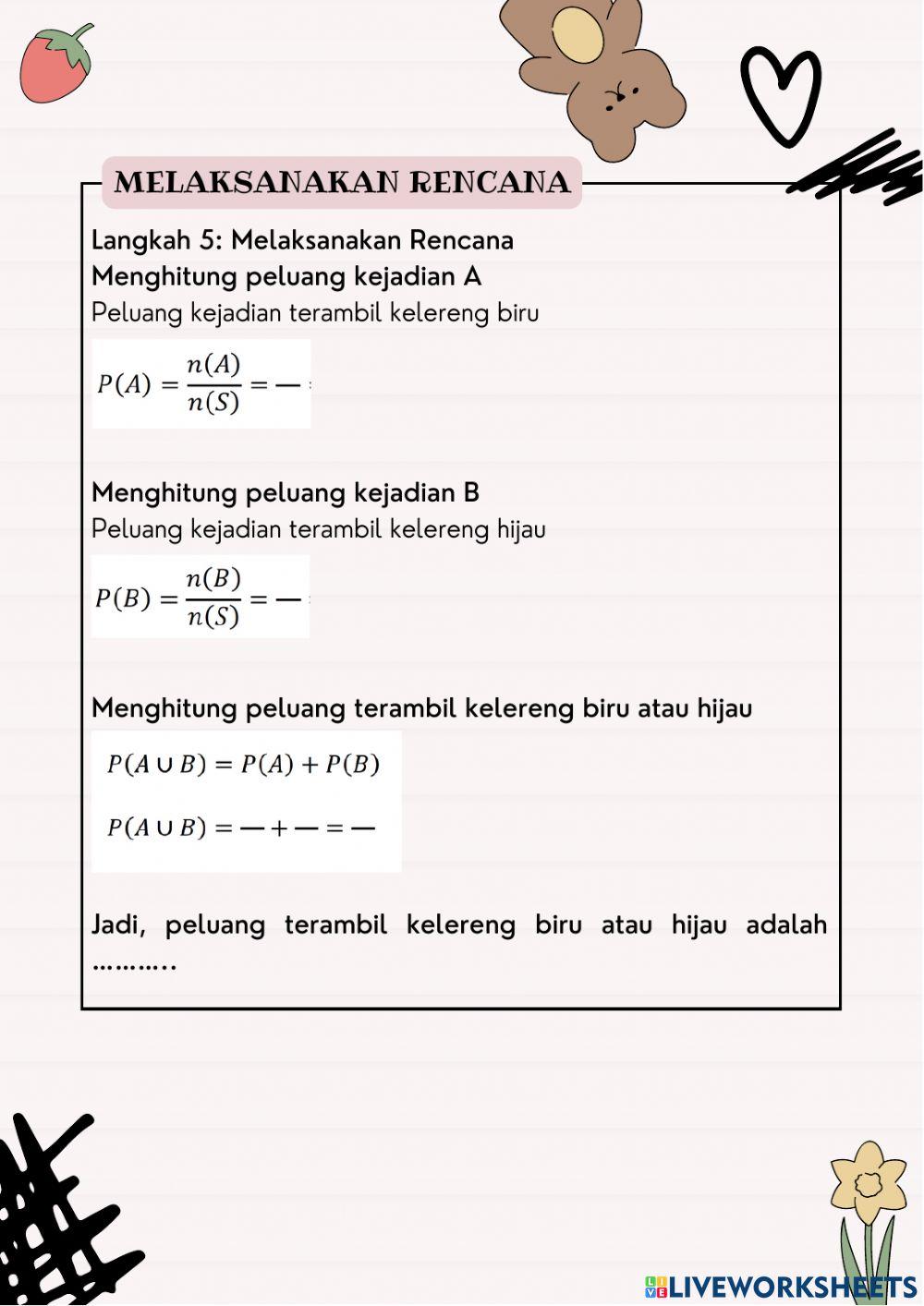 Peluang Dua Kejadian Saling Lepas