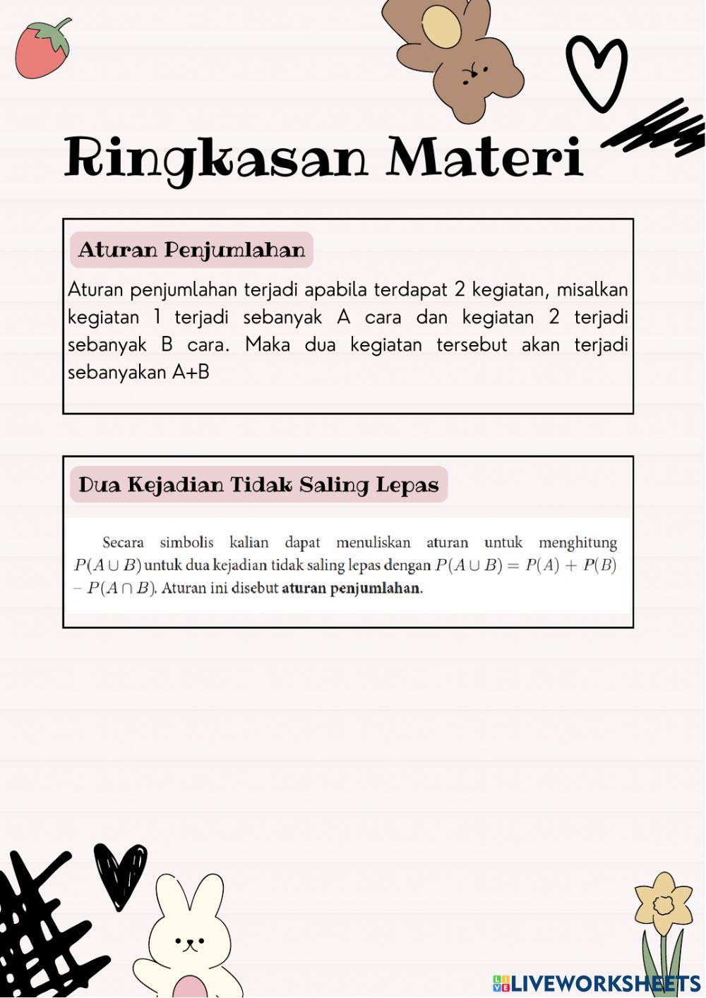 Peluang Dua Kejadian Tidak Saling Lepas