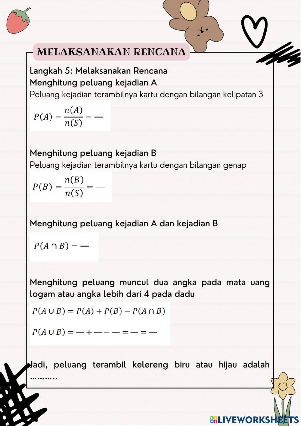 Peluang Dua Kejadian Tidak Saling Lepas