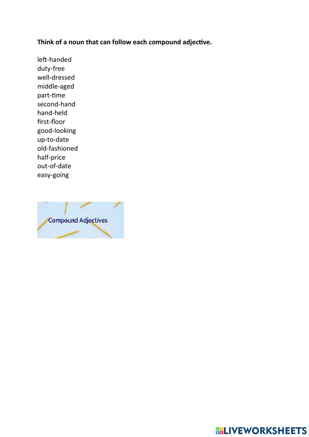 Compound adjectives and nouns