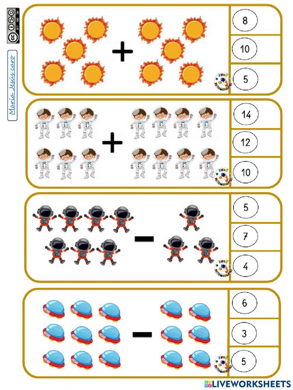 Sumas y restas sistema solar 1