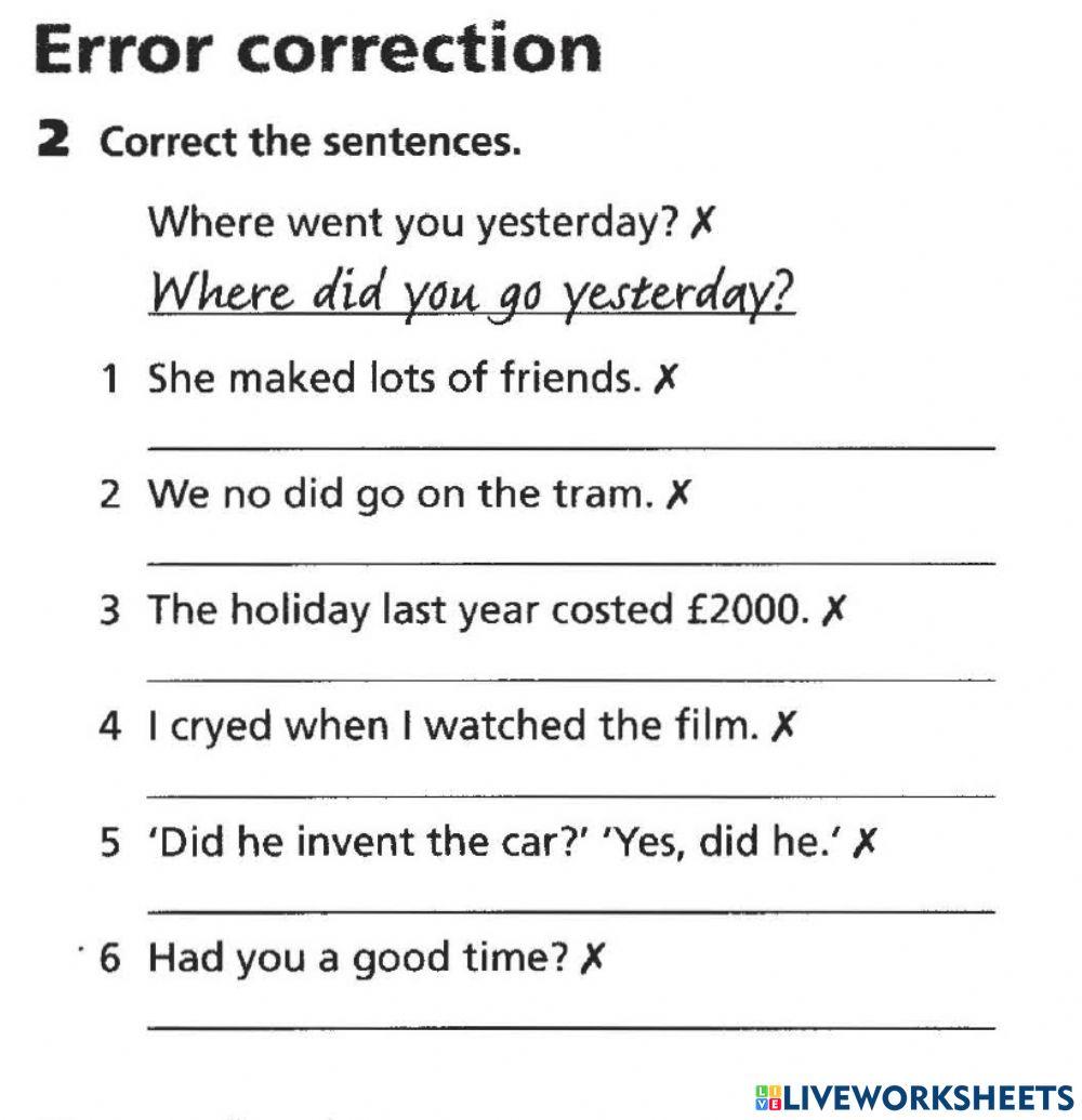 Grammar: Error Correction by Teacher Kasim
