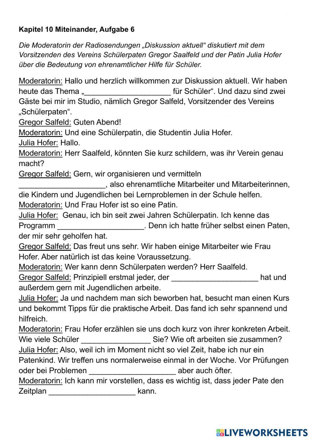 B1 PV Lek12-2 Lückentext