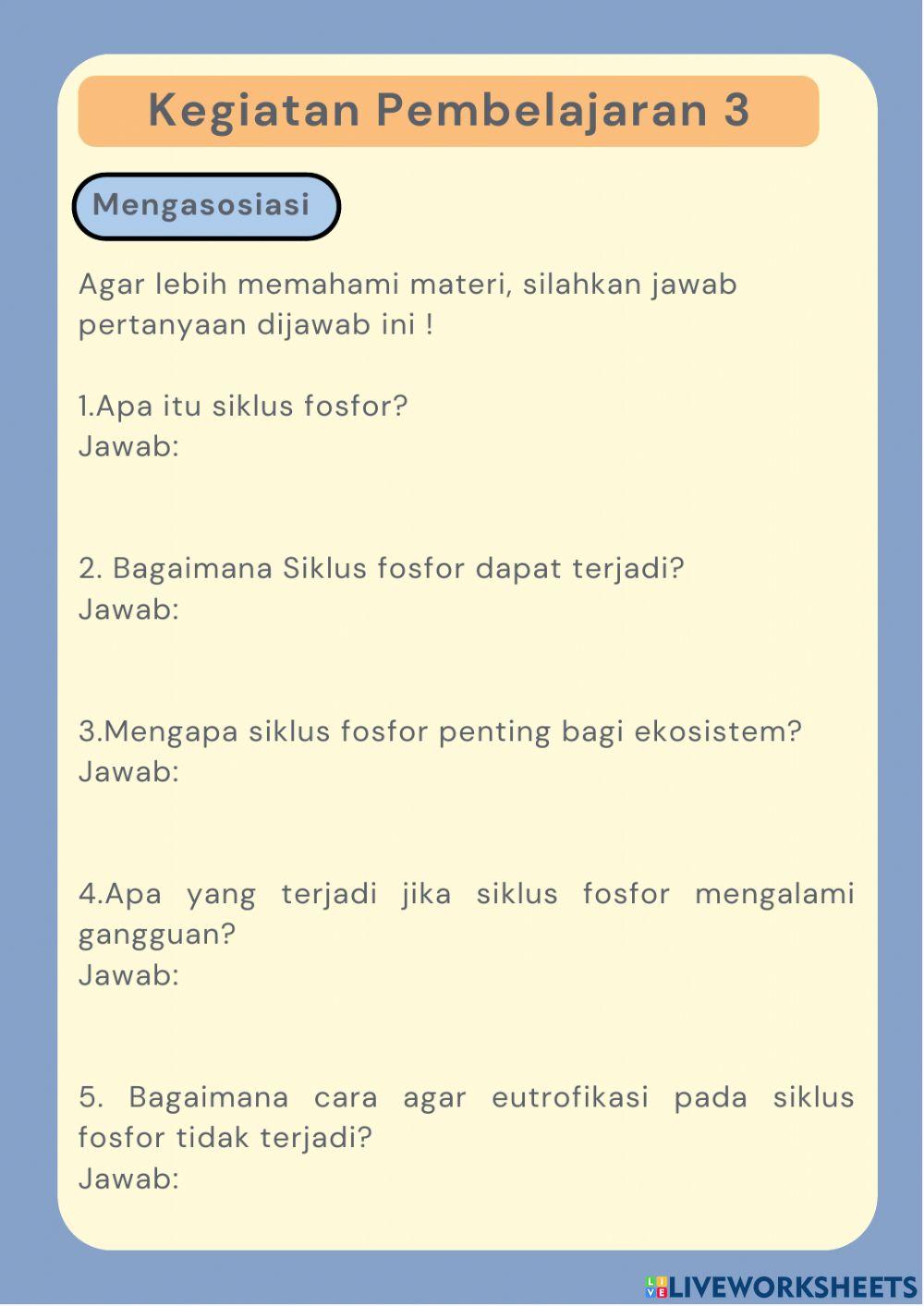 Siklus fosfor, materi,soal dan games