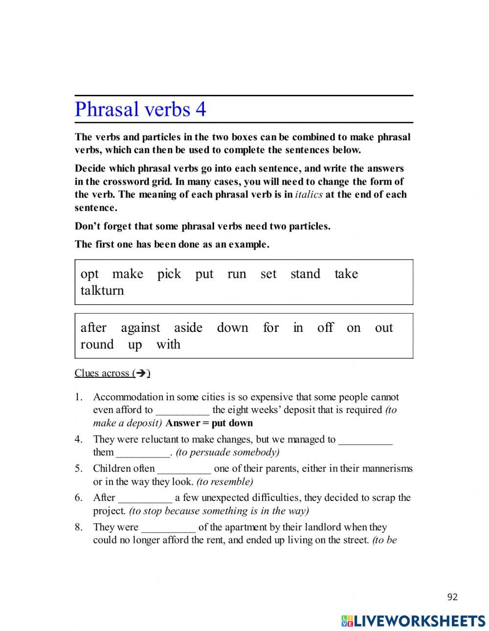 Phrasal verb 4
