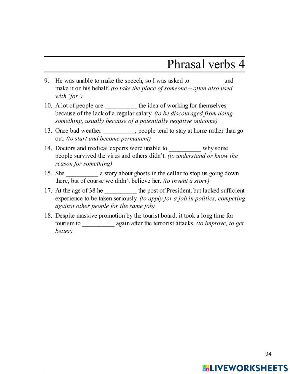 Phrasal verb 4