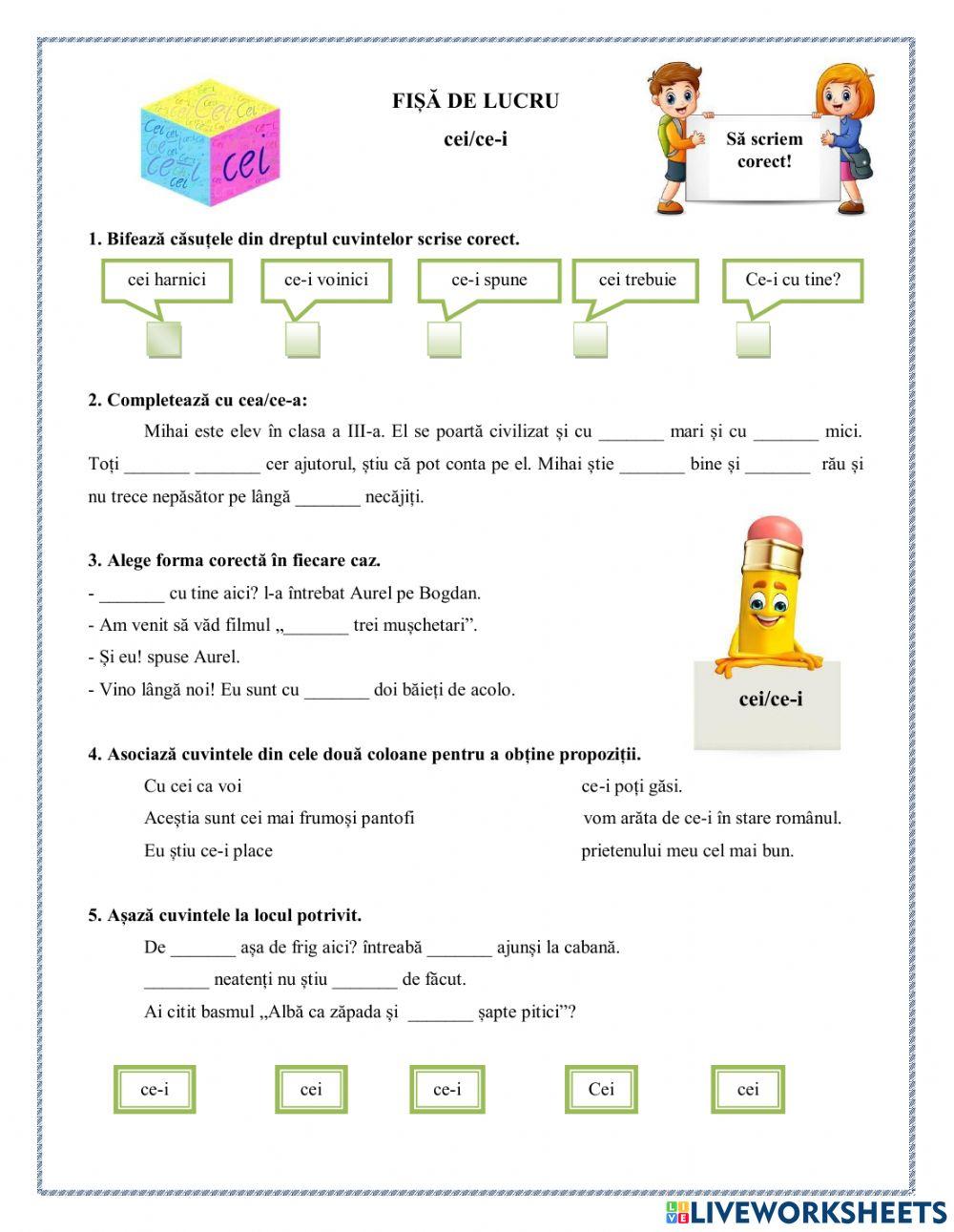 Să scriem corect!(cei, ce-i)