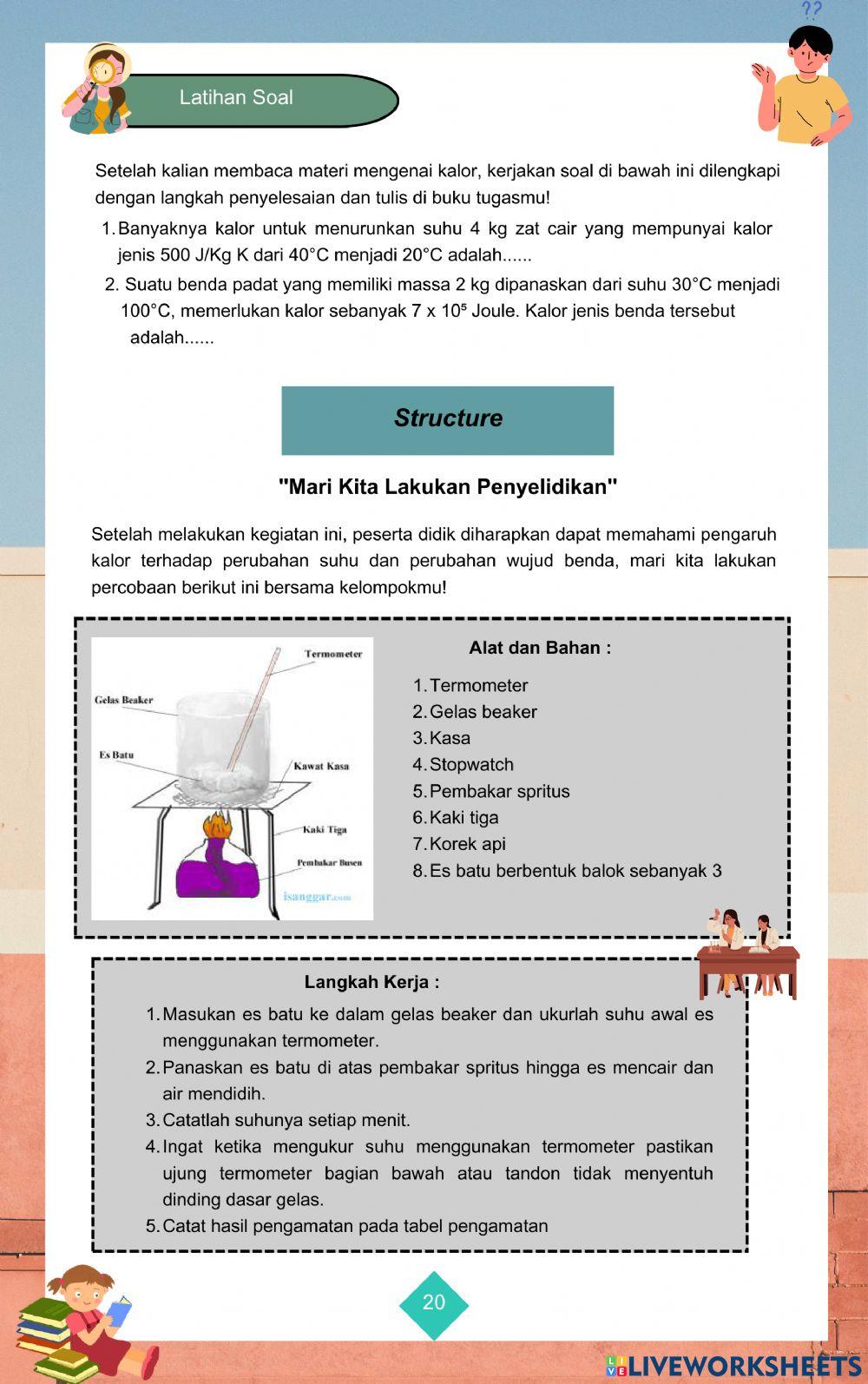 Kegiatan 2 - LKPD Suhu, Kalor, dan Pemuaian