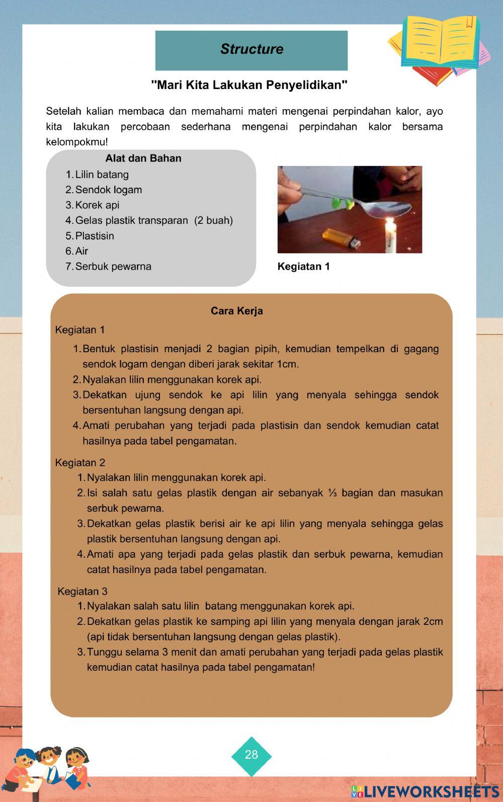 Kegiatan 3 - LKPD Suhu, Kalor, dan Pemuaian