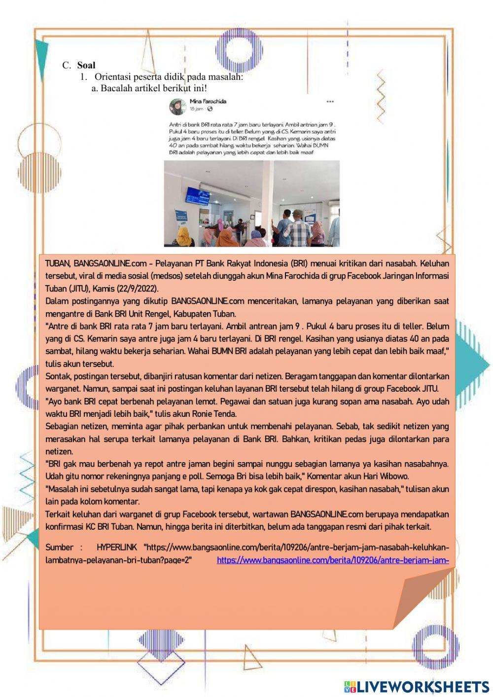 Produk dan layanan perbankan