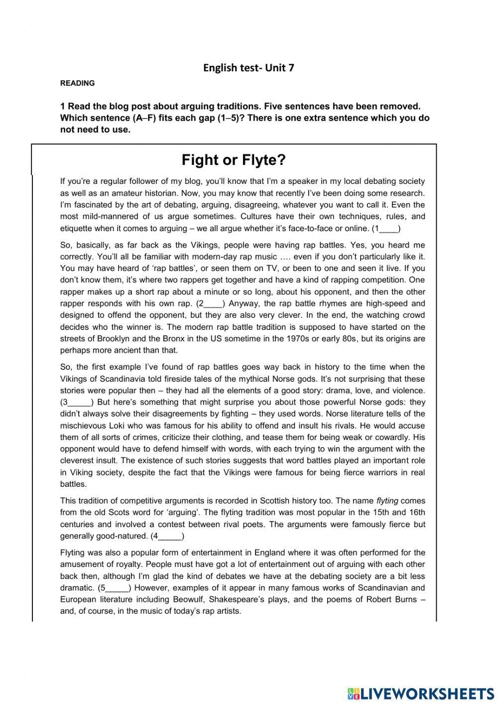 EF upper intermediate. Unit 7