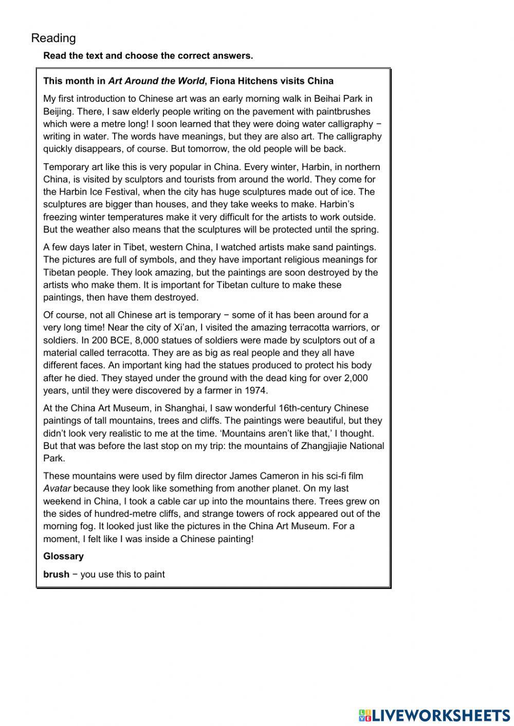 Test - Revision test Unit 7A