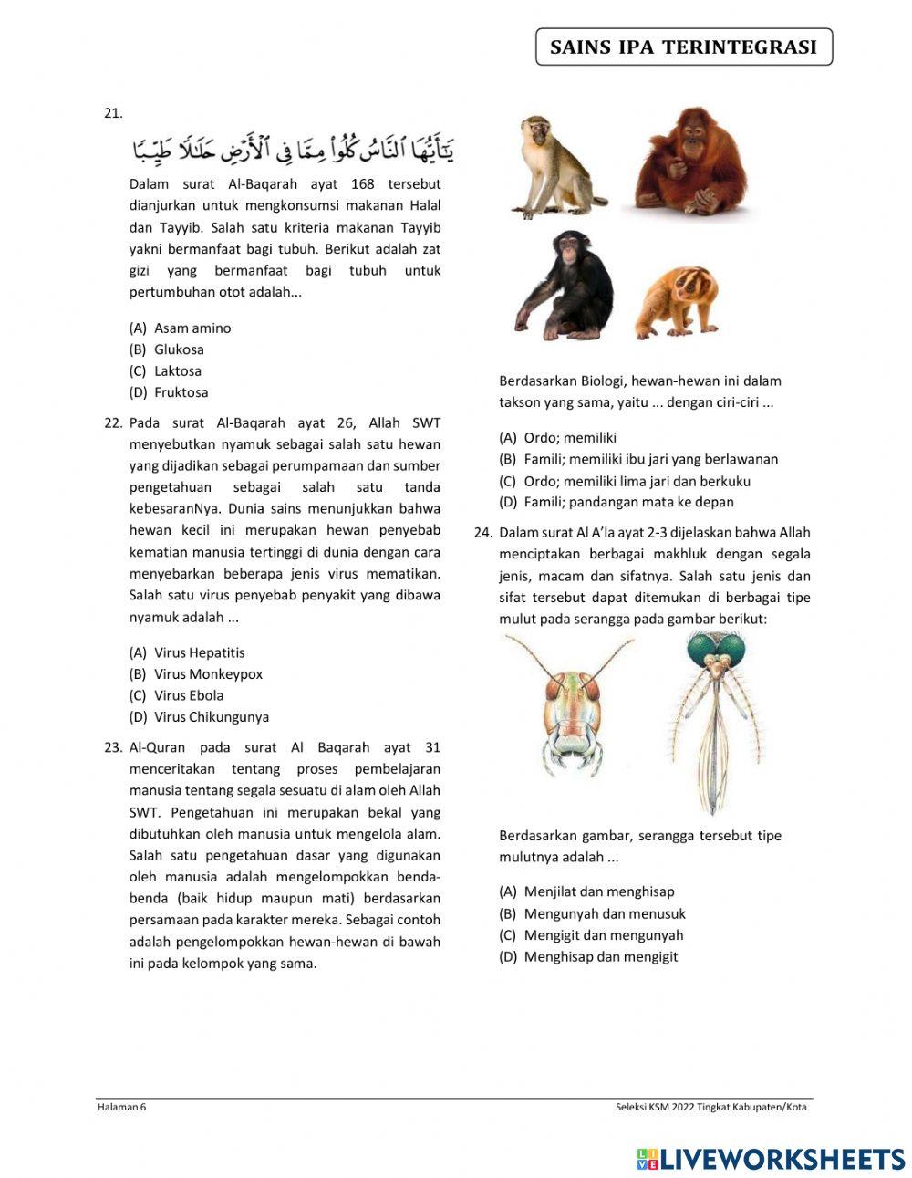 Seleksi ksm ipa integrasi