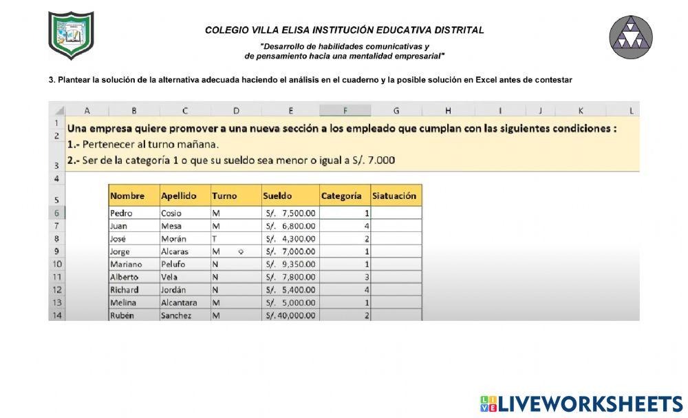 EVALUACION FUNCION SI 2 AND, OR