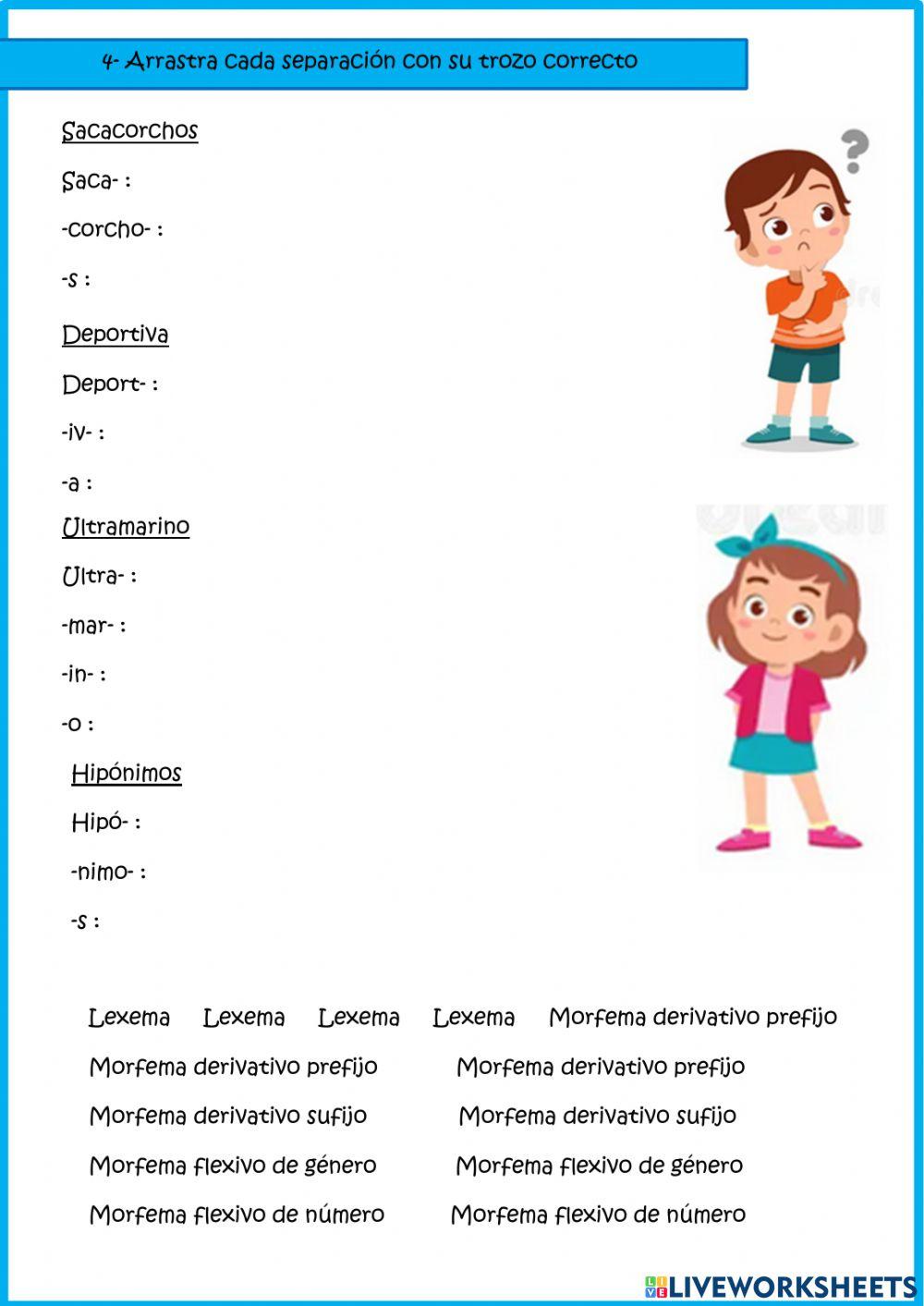 Lexemas y morfemas Lexemas y morfemas