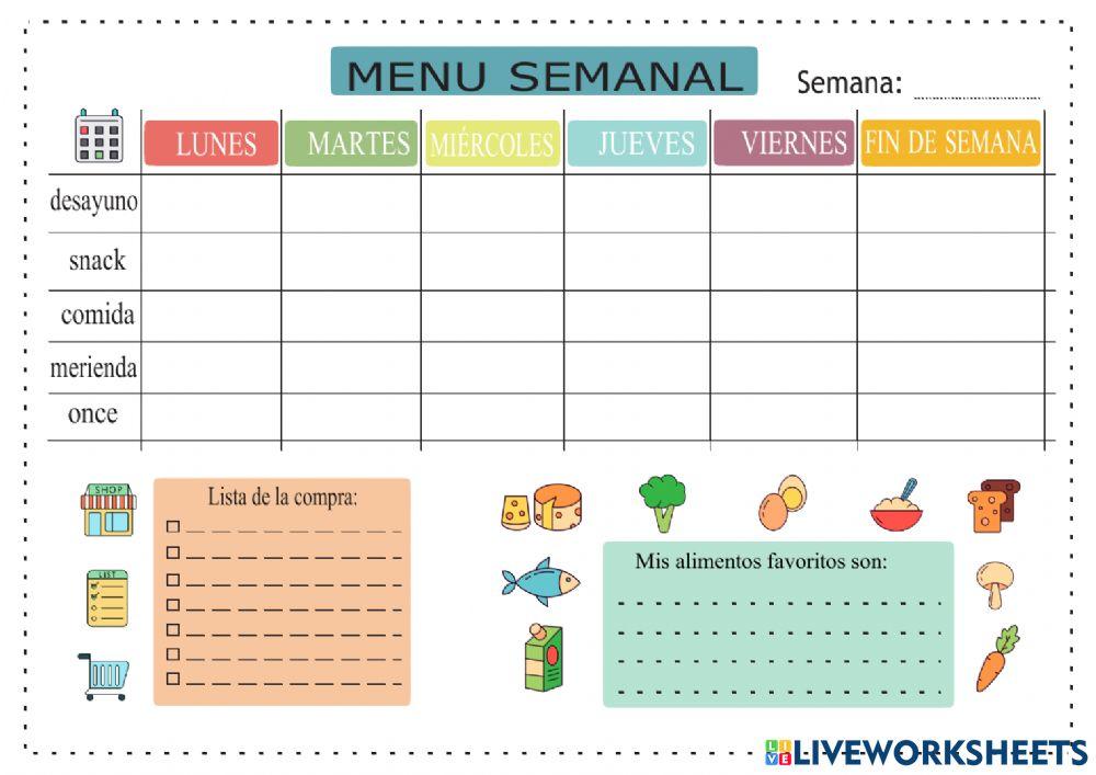 Planificación de menu