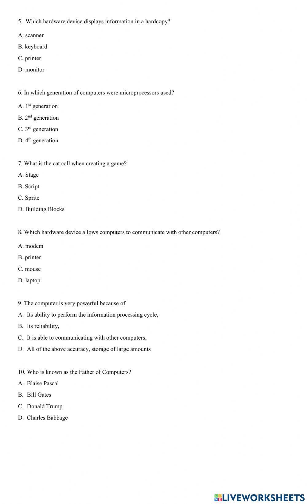 Grade 7 Summer Exam 2023