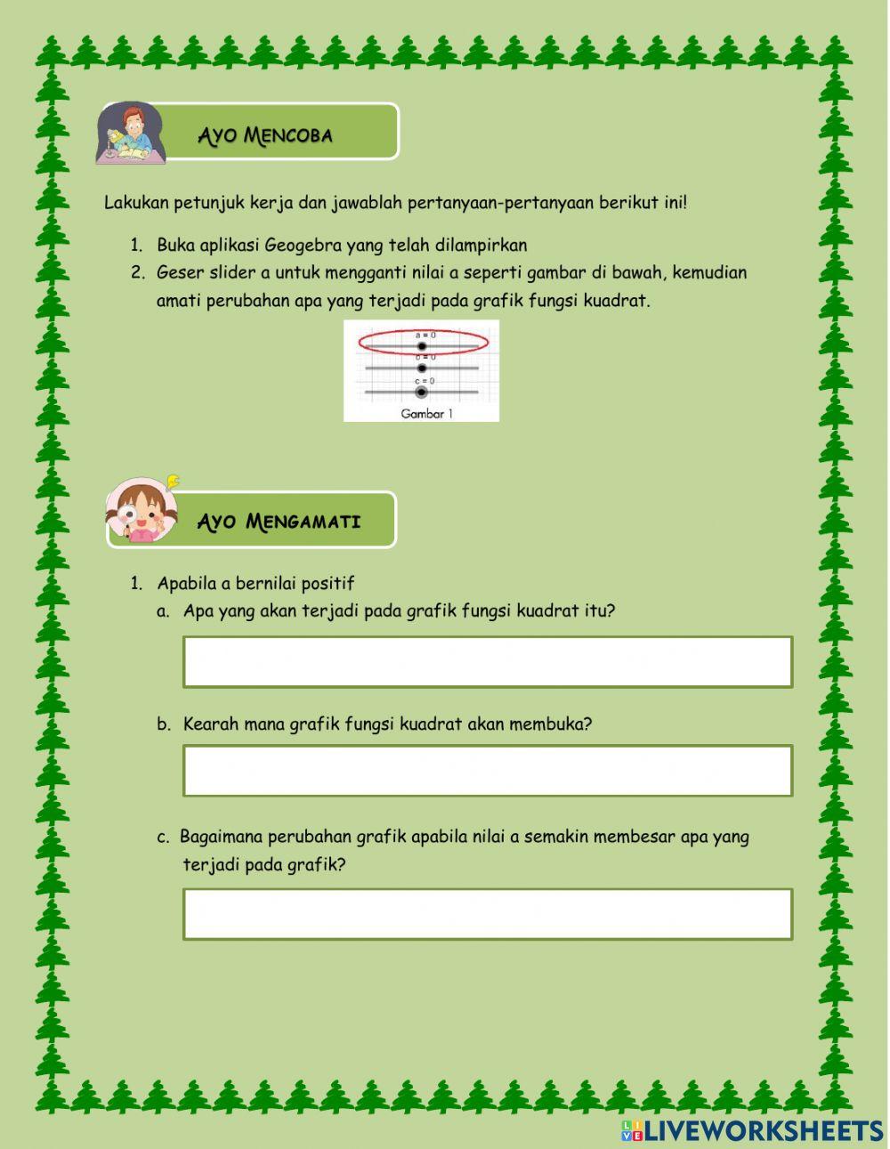 Mengindentifikasi Grafik Fungsi Kuadrat