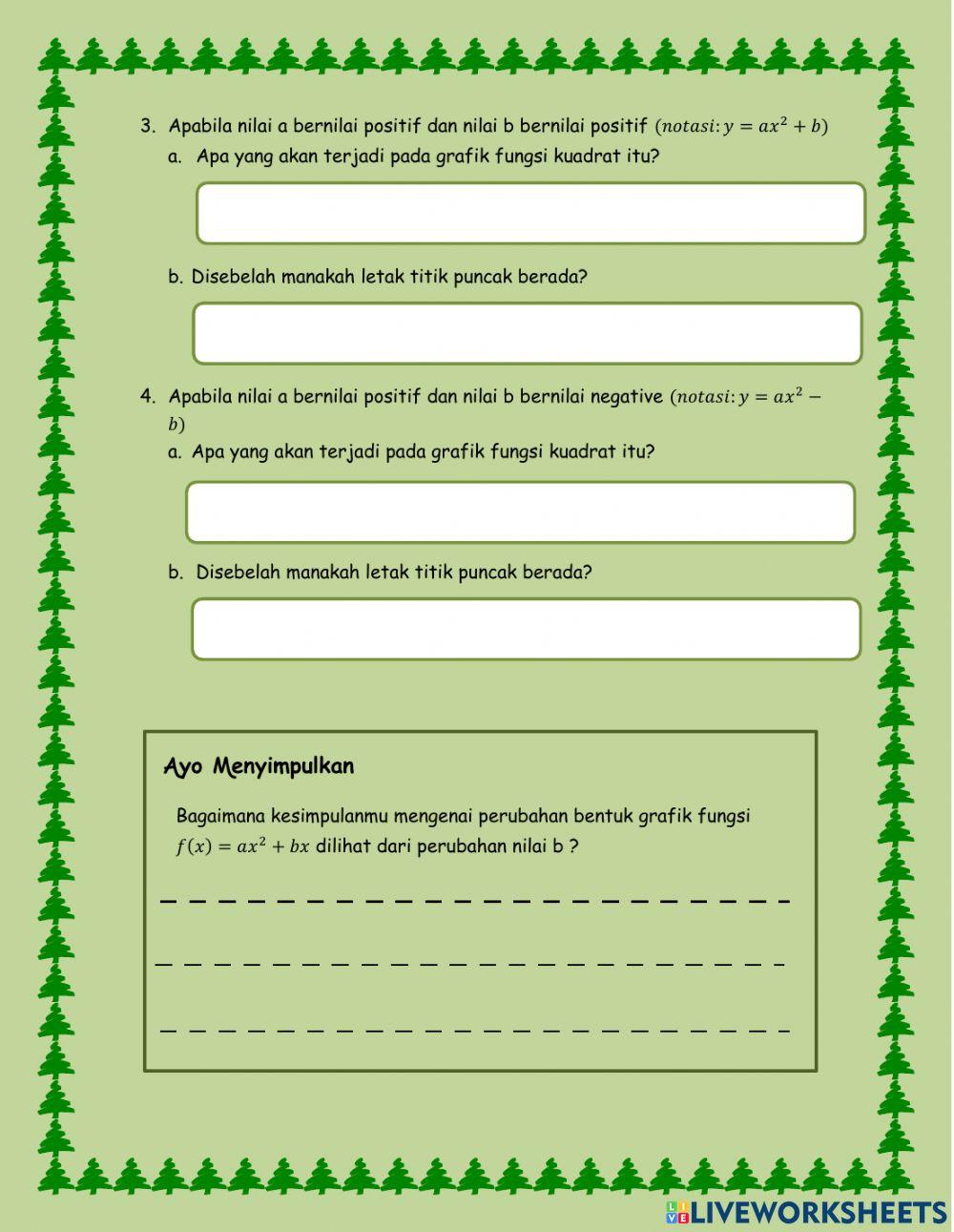 Mengindentifikasi Grafik Fungsi Kuadrat