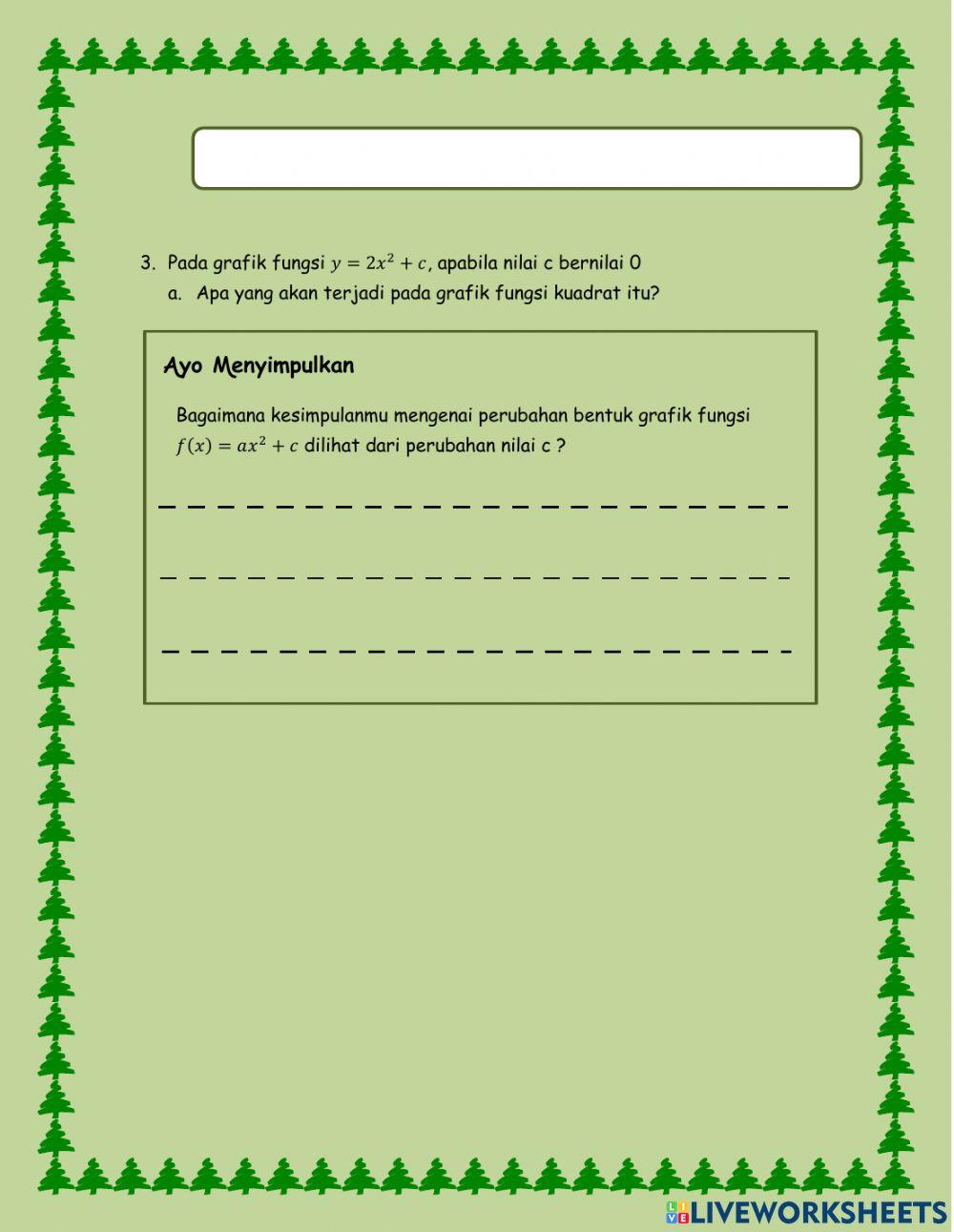 Mengindentifikasi Grafik Fungsi Kuadrat