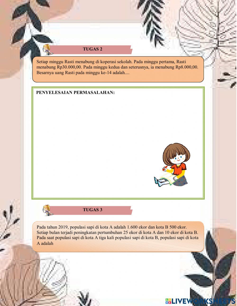 Latihan barisan aritmatika