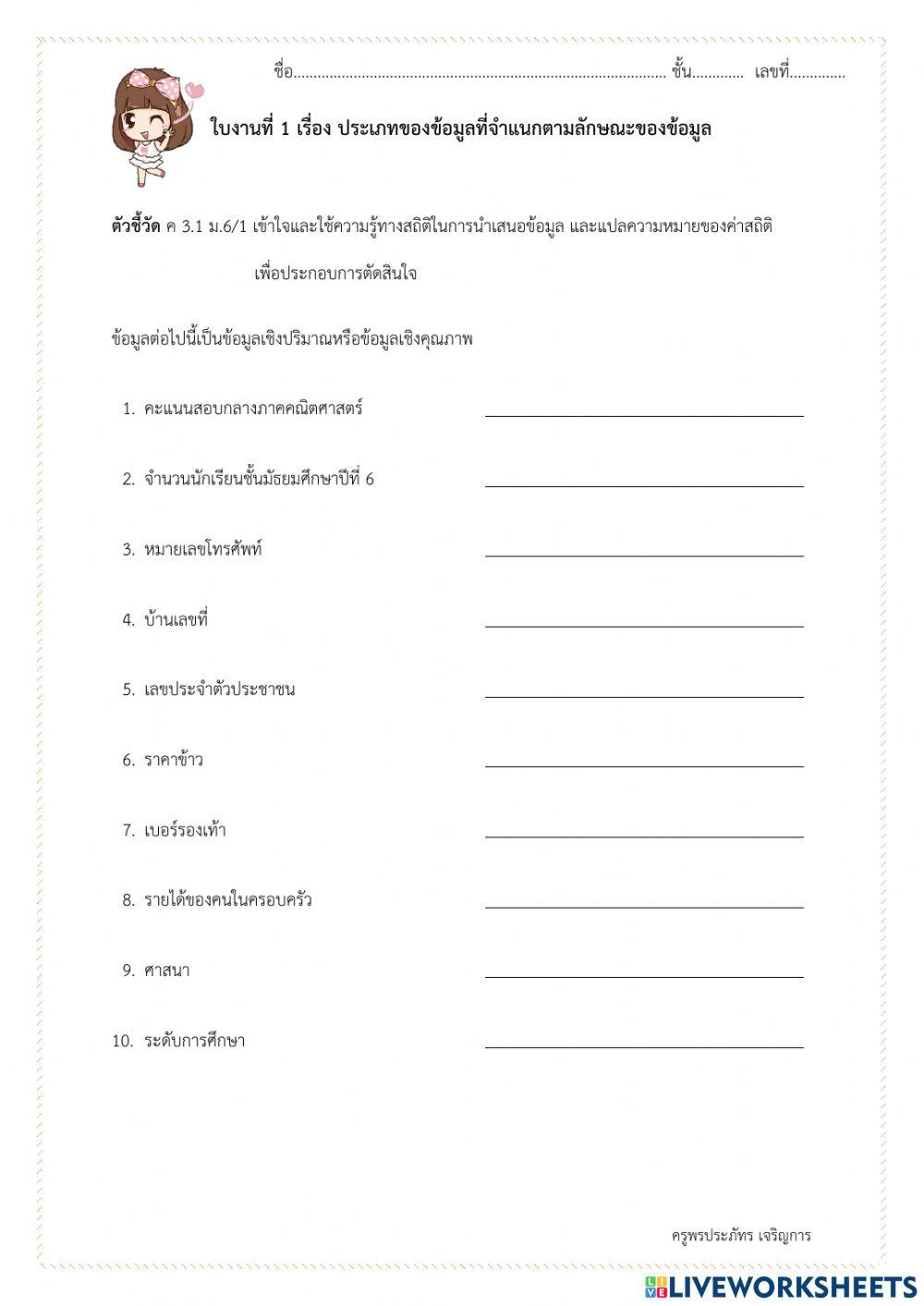 คณฺตศาสตร์พื้นฐาน ม.6