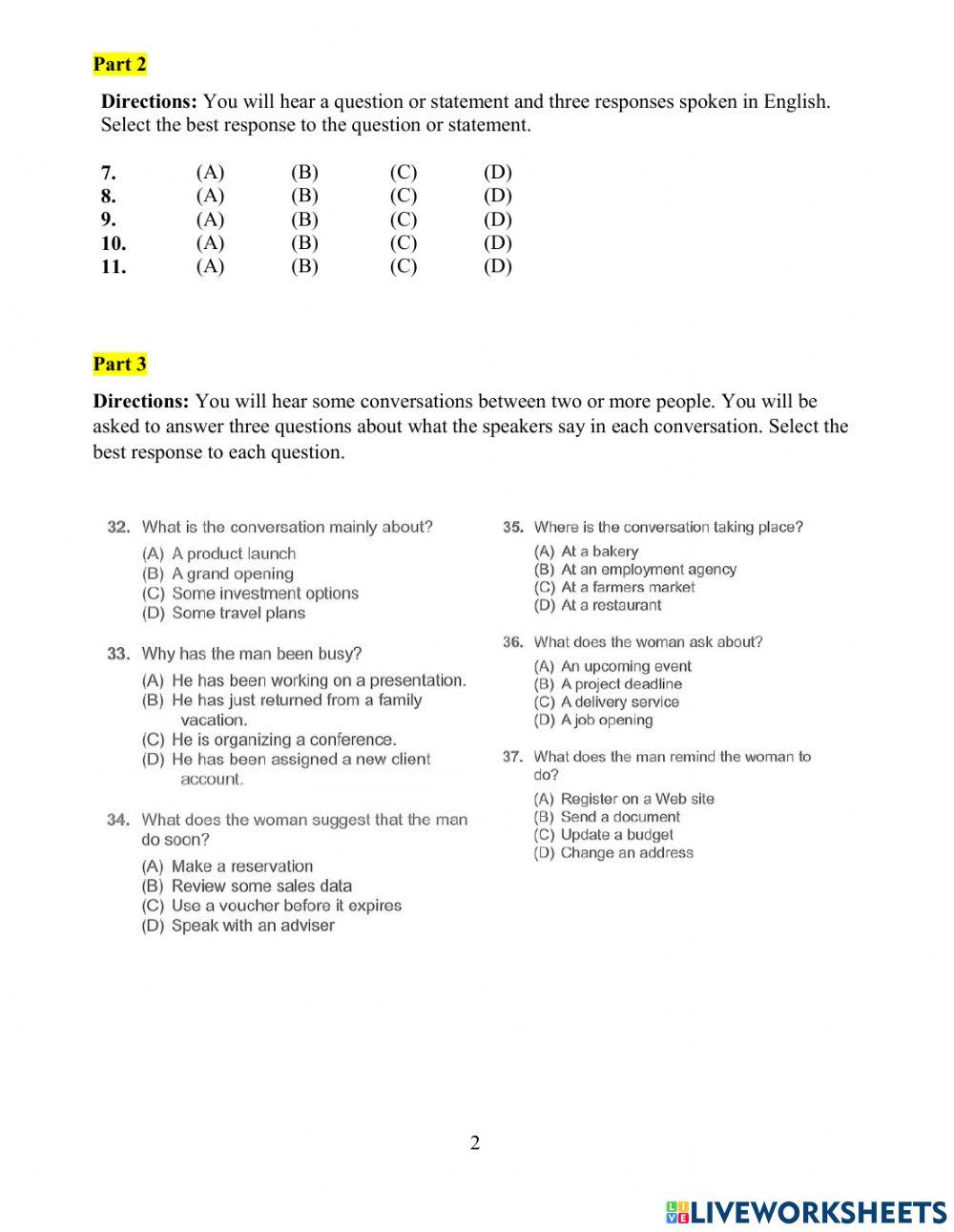 TOEIC-Mini Test TOEIC-Mini Test