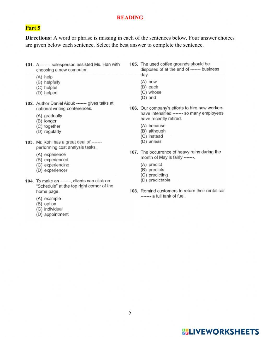 TOEIC-Mini Test